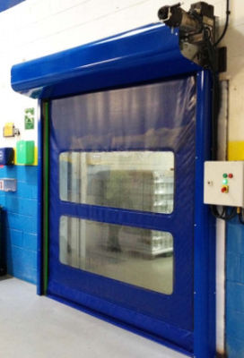 Gewebe 50HZ industrielle schnelle Rolltor-Plastikinnenwind-Widerstand-Vertikale PVCs