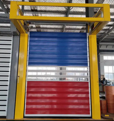 Logistik Park Kanal Verwendet PLC Steuerung Aluminium Hochgeschwindigkeits Spiral Tür 0,8m/s Öffnungsgeschwindigkeit Windwiderstand≤2,0KN/m2