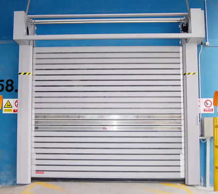 PLC-gesteuerte Drehschraubentür Aluminiumlegierung Bauen 0,8m/s Öffnungsgeschwindigkeit Metall Industrie Roll Up Tür