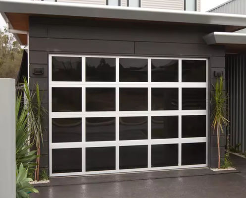 Sektionelle Garagentür aus Aluminium mit Doppelverglasung 9x8 9x7 16x7 Moderne Sektionelle Oberstecke Vollsicht Aluminium gehärtet