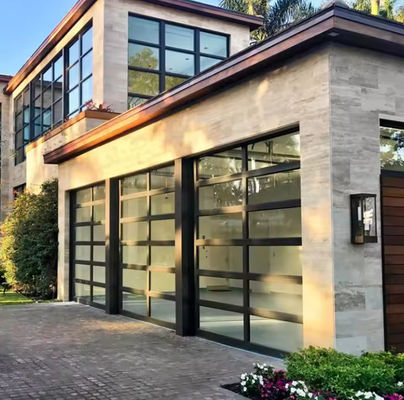 Wasserdichtheit Klasse 3 Transparentes Glas Garagentor für Wohnhäuser Verbessern Sie die Anziehungskraft des Hauses