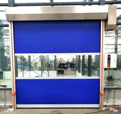 Hochgeschwindigkeitsschnelle Rolltor-lassen Stahlautomatisierungs-Fensterladen-Motor pVCs blaue Farbe laufen