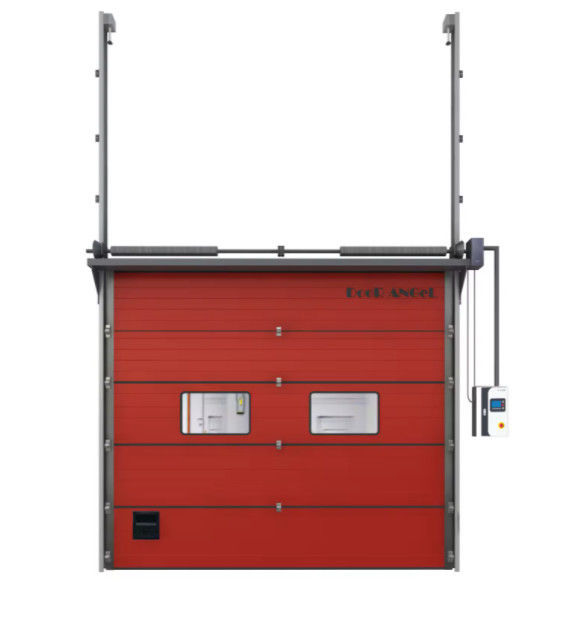 Industrielle automatische Aufhebung Weißgeräuschereduktion Oberkopftür mit verschließbarem Griff und windfestem Design