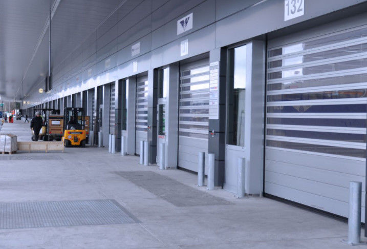 Aluminiumlegierung Hochgeschwindigkeitsspirale Tür Motor Leistung 0,75KW Sicherheitswirksamkeit ≤2,0m3/ M2.s Schließgeschwindigkeit 0,8m/s