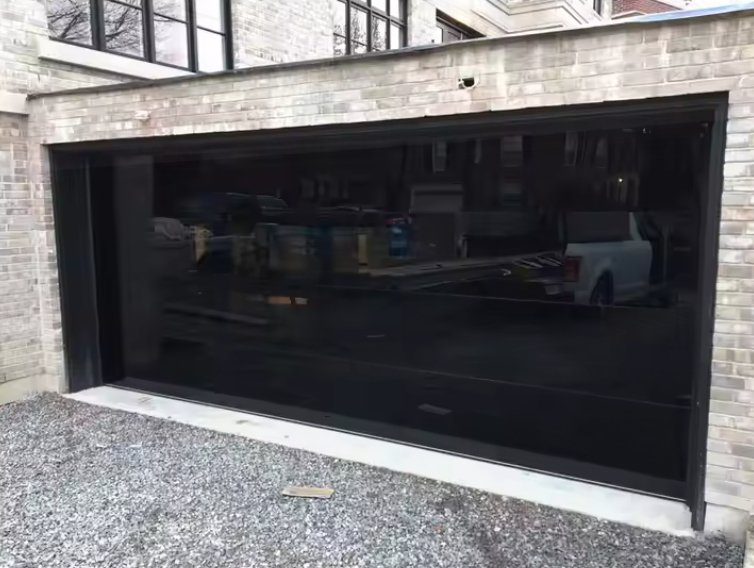 Wasserdichtheitsklasse 3 Transparente Glas Sektional Garagentor Manuell oder Automatisch Öffnend Braun