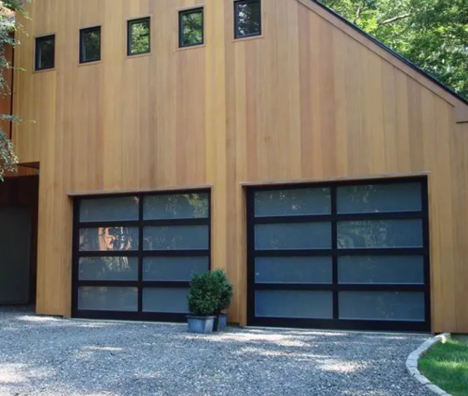 Modern Durable Customized Size Automatic Powder Coating Sectional Garage Door with Aluminum Alloy and Transparent Glass